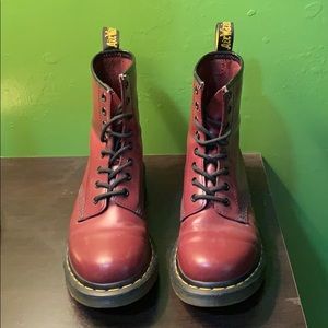 Red Dr. Martens Boots